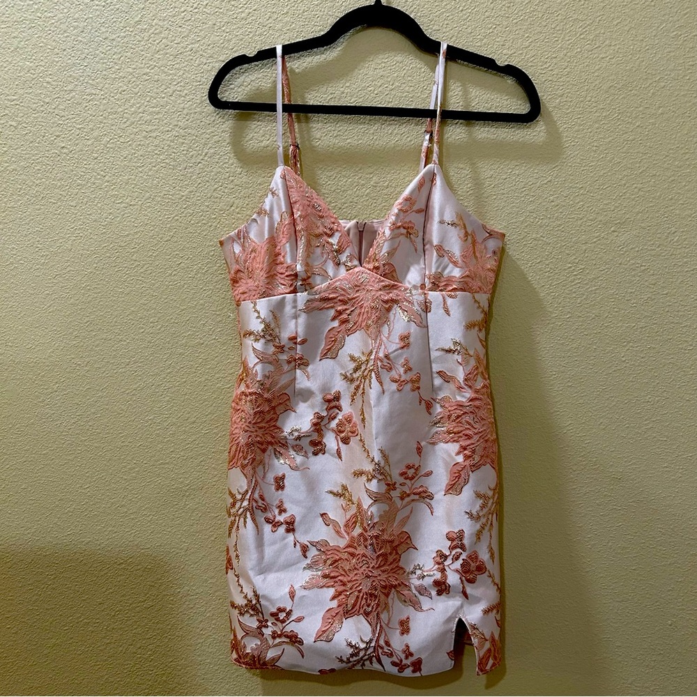SOLD Blush Peach Floral embroidered dress
